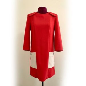 [Vintage] Mod Mini Red Dress with White Pockets
